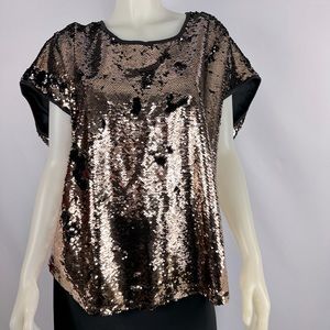 Torrid Rose Gold Sequin Short Sleeve Top (size 3x)